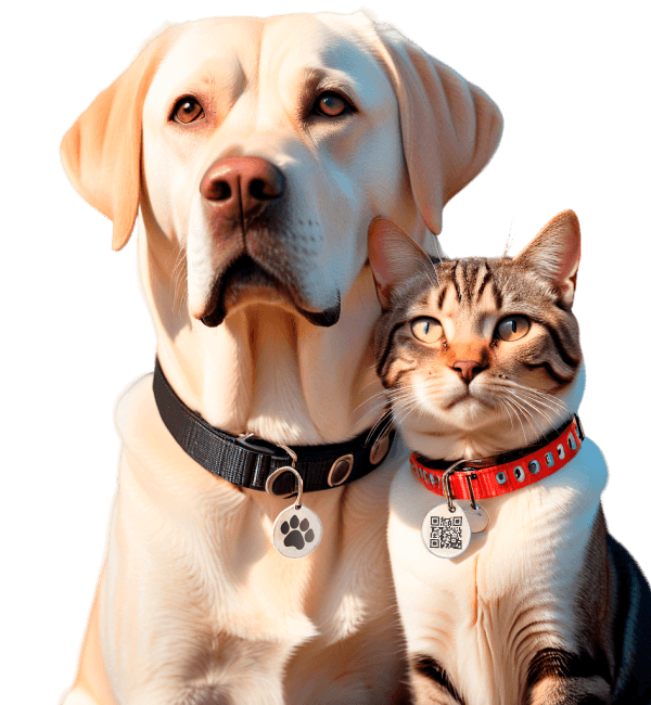 A friendly dog and cat together